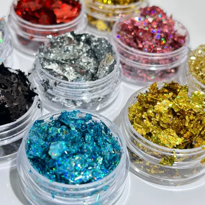 Gold Foil Nail Art Jewelry Gold Foil Fragments Internet Popular Nail Polish Glue Decorative Sticker Sequin E-commerce Cross-border