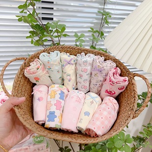 Green Bole's New Class a Lycra Thin Cotton Baby Cotton Lunch Box 3-Pack Boxer Triangle Kidsren's Underwear