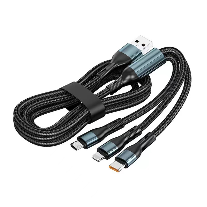 1対3 120W急速充電携帯電話充電ケーブルデジタルデータケーブルスリーインワン、AppleおよびAndroidの急速充電デバイスに最適|undefined