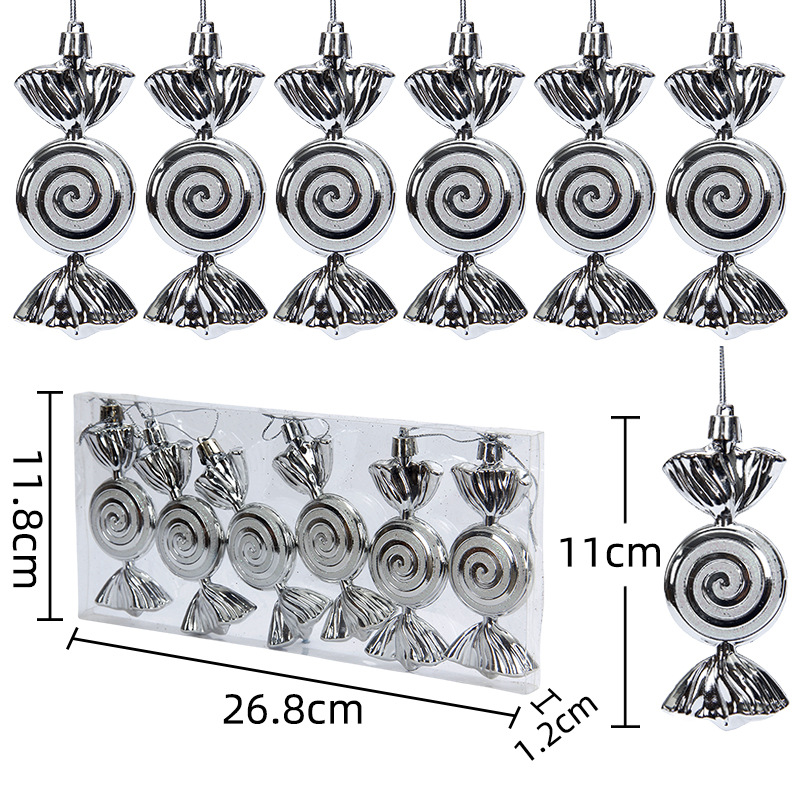 Christmas decoration accessories fishtail flat candy painted pendant Christmas tree small pendant decorations Whirlpool candy_voghion.com