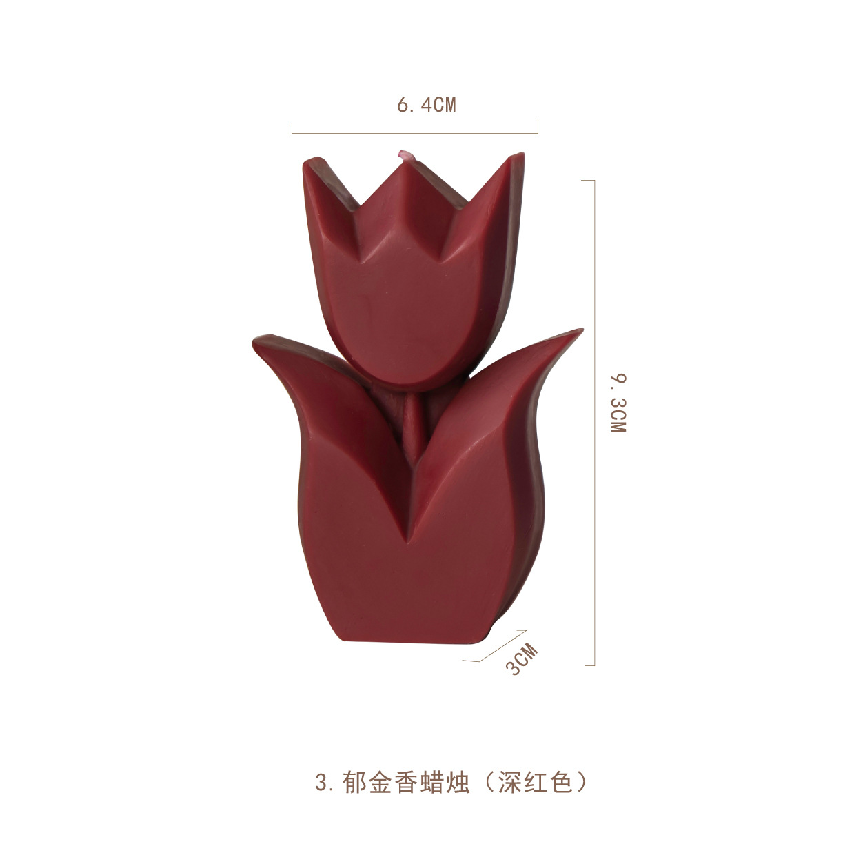 Corea del Sur ins popular en forma de tulipán aromaterapia vela regalo para niños rojo, blanco, púrpura y verde beige