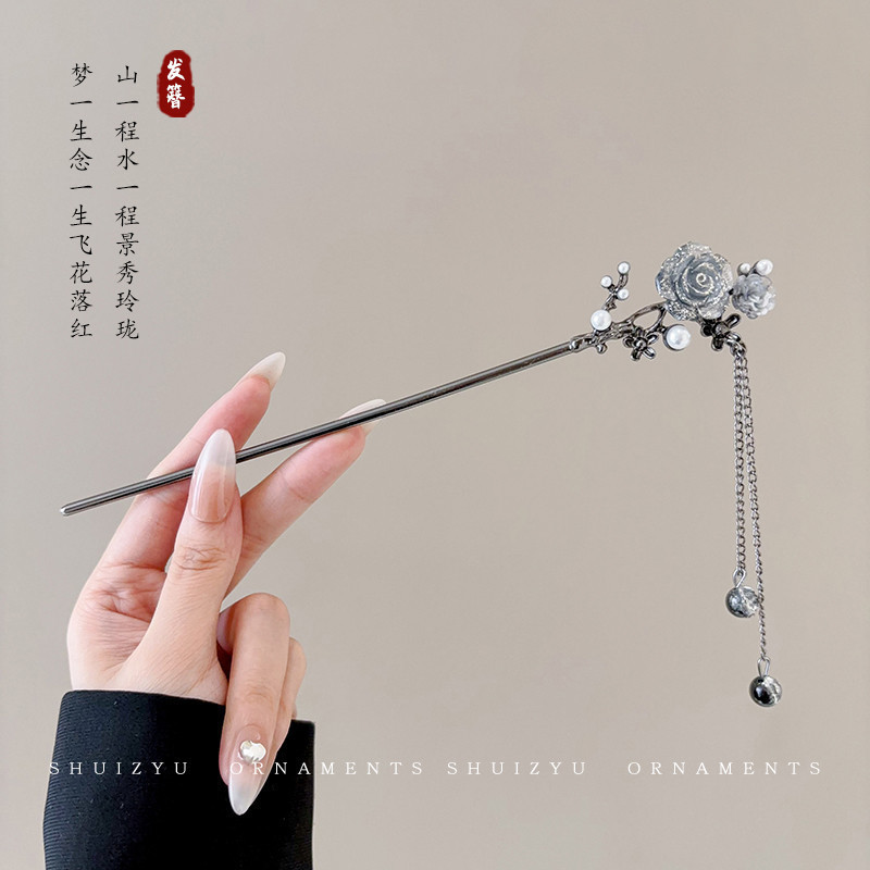 Orquídea de estilo antiguo broche de orquídea de franela nuevo estilo chino de primavera adornamiento de cabello temperamento disco broche de cabello simple broche nicho tocado