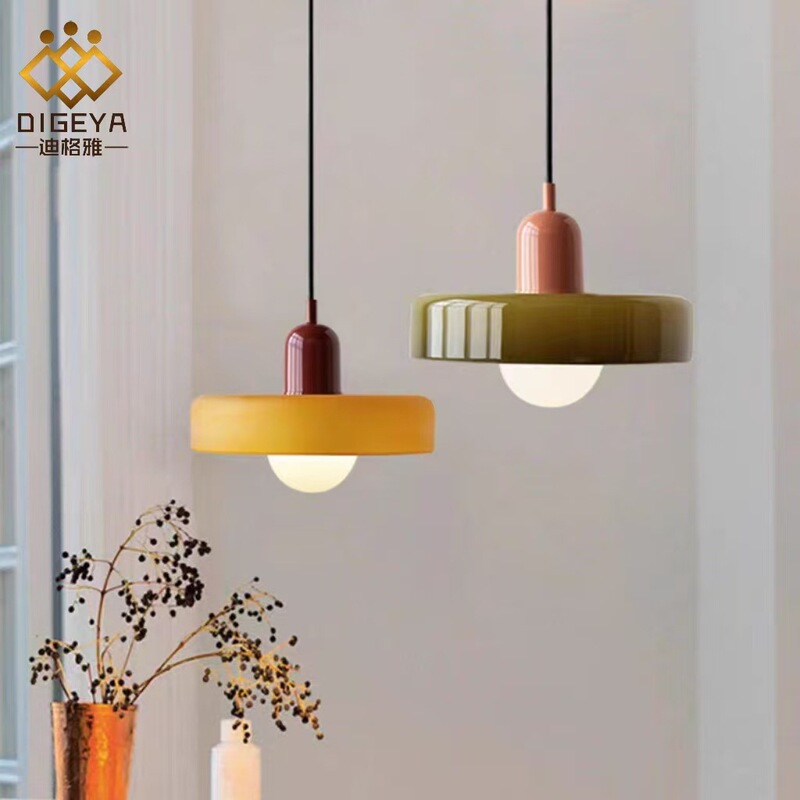 Digya Nordic Minimalist Memphis Restaurant Bar Glass Chandelier Creative Colorful Warm Bedroom B&B Lamps