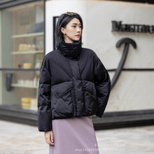 新款短款羽绒服女90新国标鹅绒服国风拼接外套保暖MK厂家