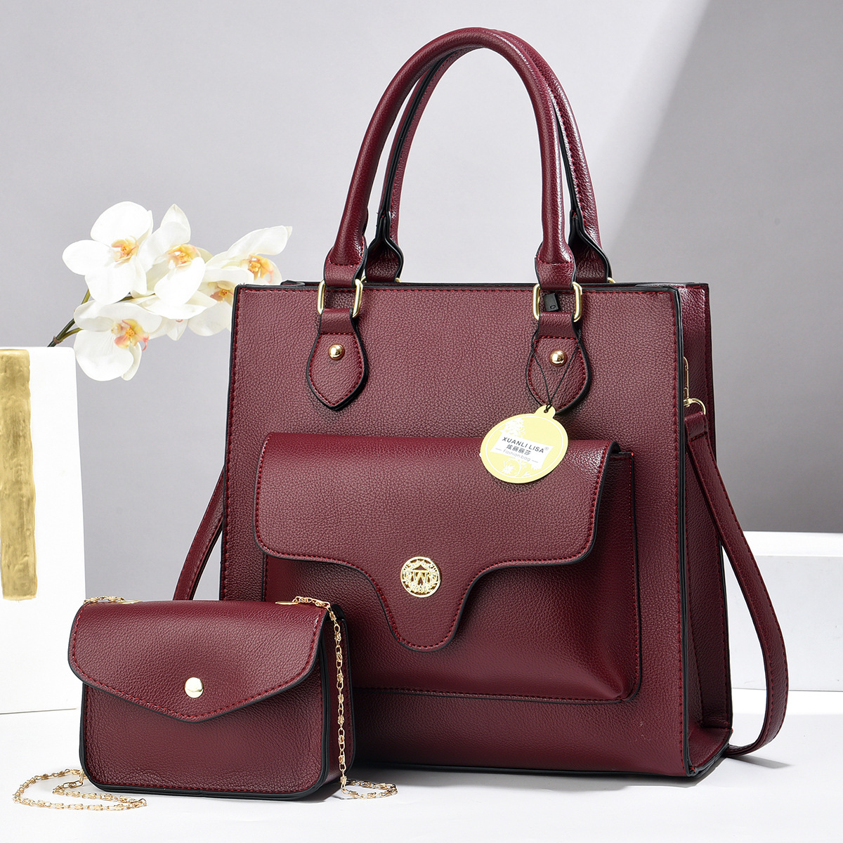 Nuova borsa a tracolla in stile coreano con texture, ideale per madre e figlia, borsa a tracolla liscia da donna per il commercio estero._voghion.com