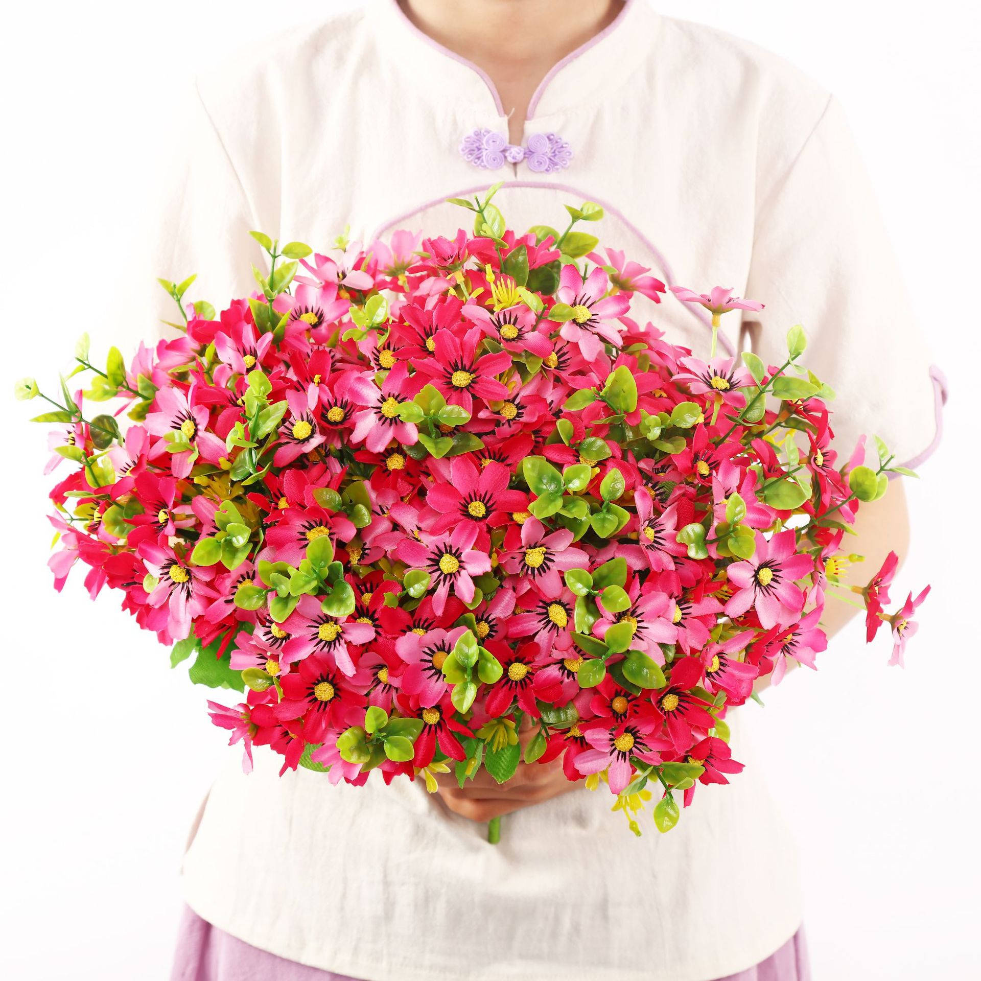 Margarita artificial ramo de manzanilla flor seca mesa de comedor decoración de flores falsas decoración de la foto Barbie bailando orquídea Flor de plástico