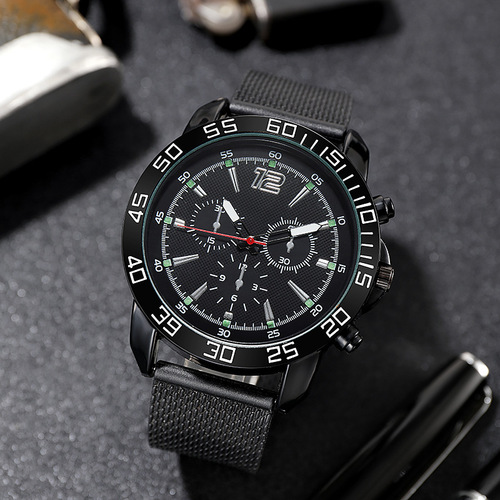Foreign trade cross-border cool series men's mesh strap watch men's casual business luminous watch manufacturer wholesale