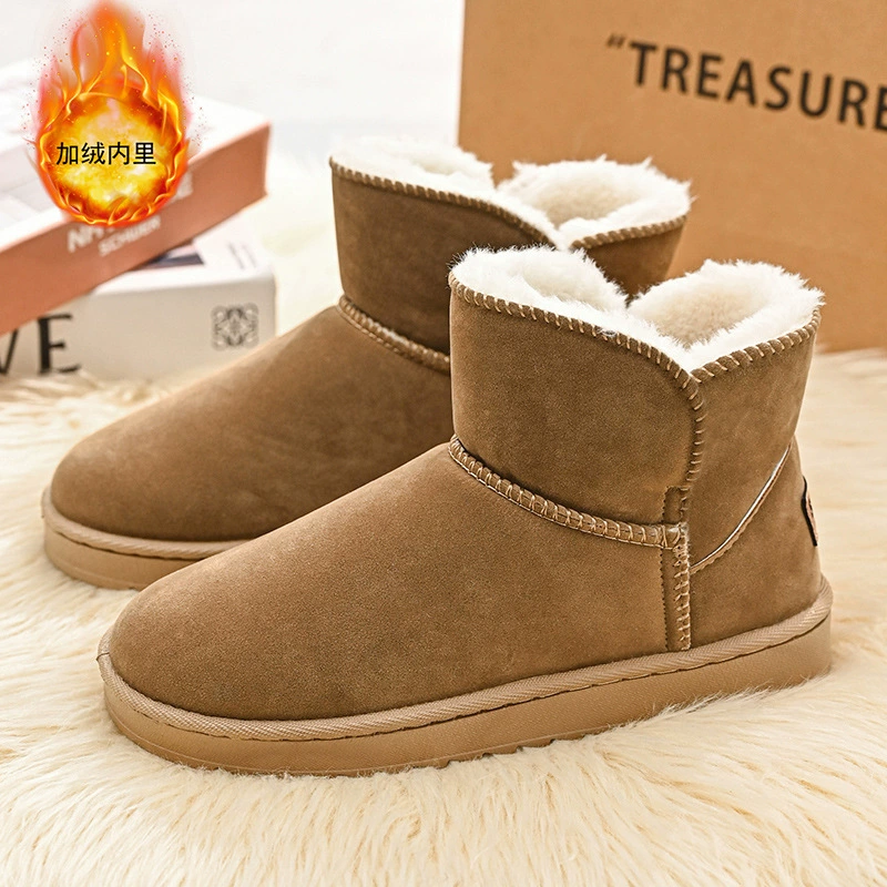 Новые зимние мужские ботинки со встроенной кожей и мехом, на флисовой подкладке, утолщенные высокие ботинки, водонепроницаемые и нескользящие хлопковые ботинки в стиле "бред".