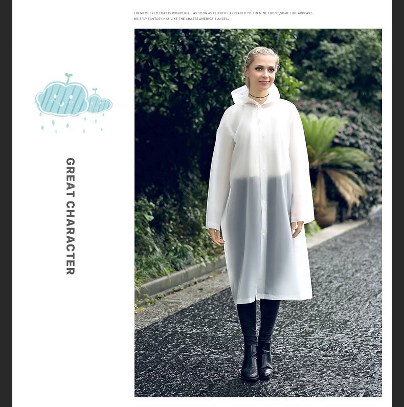EVA透明雨衣非一次性雨衣旅游户外玩水漂流雨衣便携加厚连体时尚详情21