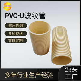 PVC-U通讯埋地排污水塑料管聚氯乙烯白色UPVC加筋管