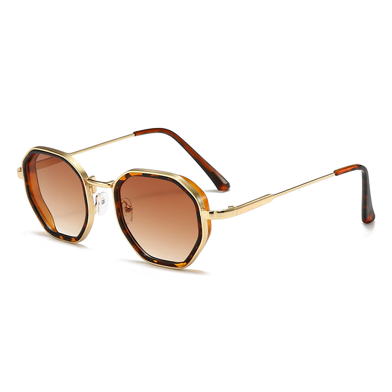 Retro Steampunk Sunglasses For Women Polygonal Metal Sunglasses_voghion.com