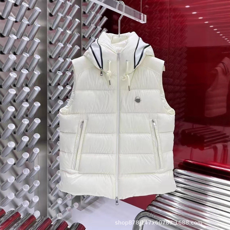 Autumn and Winter New Hooded Letter Logo down Vest High Version m Mengjia 90 down Jacket Unisex