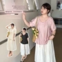 宽松新款肌理夏季雪纺衫