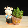 Wholesale beef and cow resin polysmal pot creative resin beef meat bonsai ornaments 4973