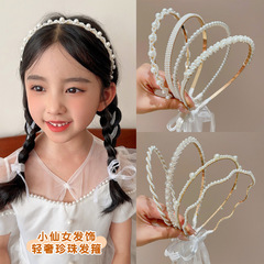 Pearl satin braided hair tie for girls, new style hair accessory for little girls, cute and sweet, popular with thin edge hair accessories.