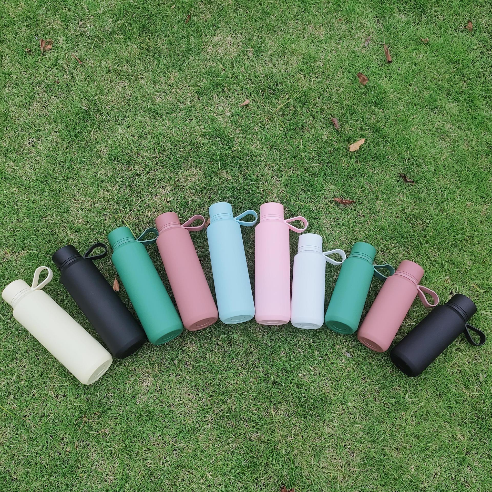 2024 nuevo en stock americano boca pequeña taza de vacío portátil mango de silicona pintura de goma taza de agua taza de vacío de acero inoxidable