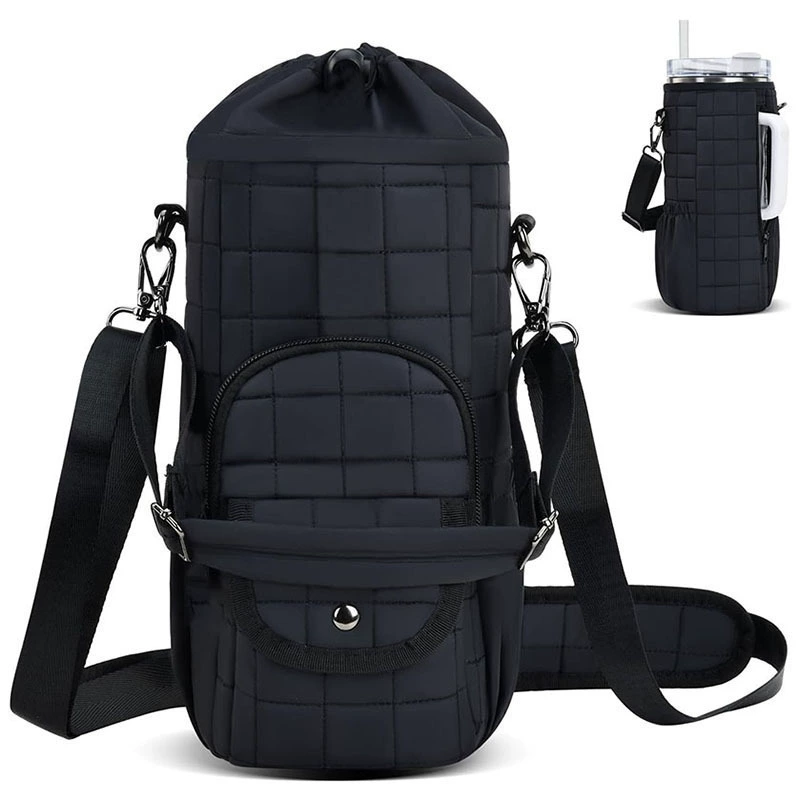 Изолированная сумка для бутылки с водой с регулируемым плечевым ремнем, изолированная сумка для бутылки с водой, изолированная сумка для спортивной чашки с водой, сумка для аксессуаров для спортивной чашки