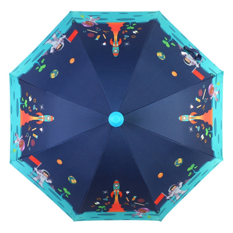 Primary School Children's Kindergarten Cartoon Children's Umbrella Cute Ultra-light Semi-automatic Safety Children's Sunny Umbrella Printable LOGO