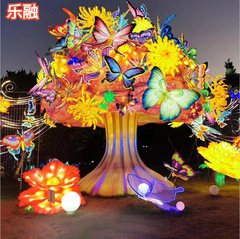 大規模な屋外の祝日のイルミネーション観光スポットの照明デザイン生命の木の形公園広場元宵花灯