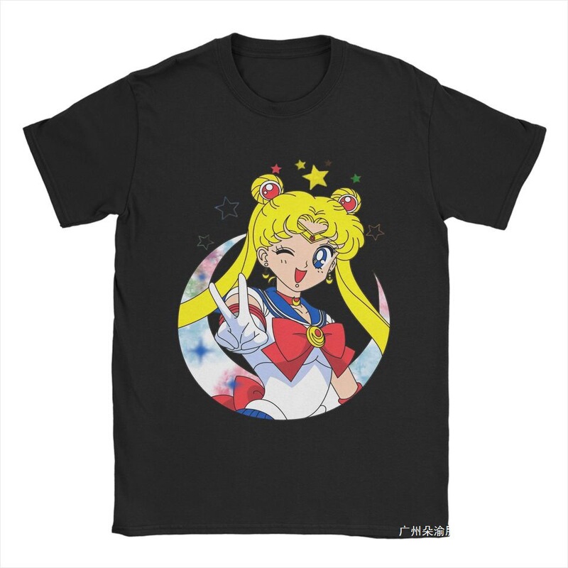 Cross-Border Aliexpress Cross-Border Aliexpress Anime Sailor Moon T-Shirt Men's Women's Cotton Casual T-Shirt Round Neck T-Shirt Cross-Border Aliexpress Cross-Border Aliexpress Anime Sailor Moon T-Shirt Men's Women's Cotton Casual T-Shirt Round Neck T-Shirt
