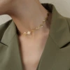 P408-gold pattern necklace 34+5cm