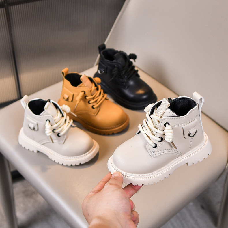 Barnskor i läder martin boots med mjuk sula för höst och vinter_voghion.com