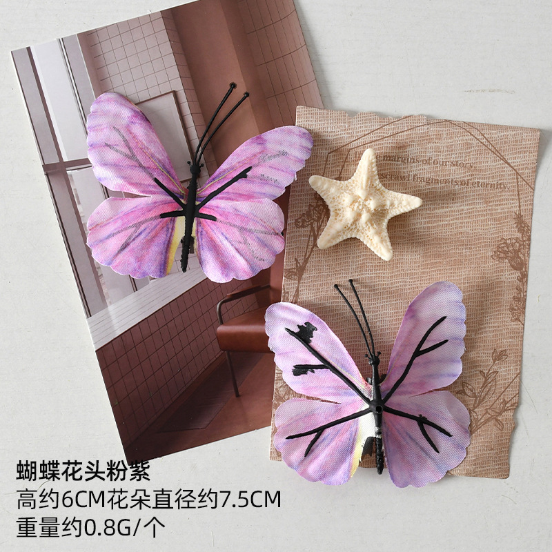 Simulación de flores falsas flores púrpura estilo Monet material DIY para la boda flor de broche flor flor flor flor de decoración diseño de guirnaldas