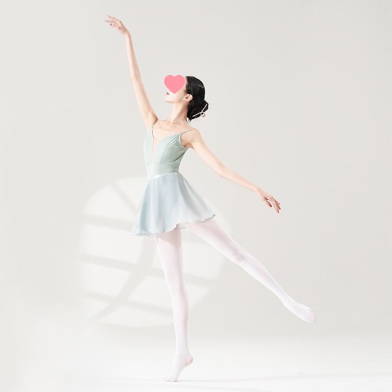 3058 Gymnastics Leotard for Adult Women, Training Camisole Bodysuit, Student Art Exam Ballet One-Piece High-Cut Practice Dancewear
