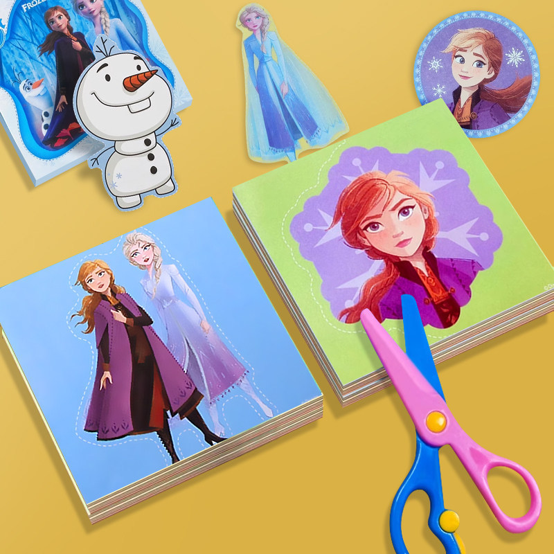 Frozen Elsa Princess Paper-Cut Kidsren's Handmade DIY Origami Kindergarten Educational Toys for 3-4-5-Year-Old Babies