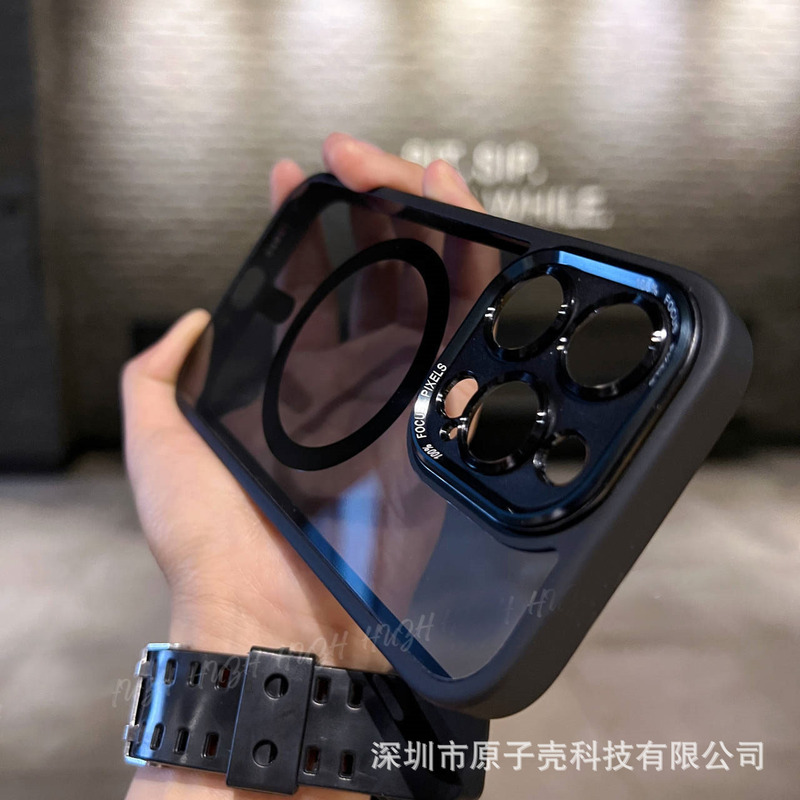 IPhone16携帯ケース磁気吸引充電イーグル・アイ二世代リンゴ14金属レンズリング透明保護カバーを適用|undefined