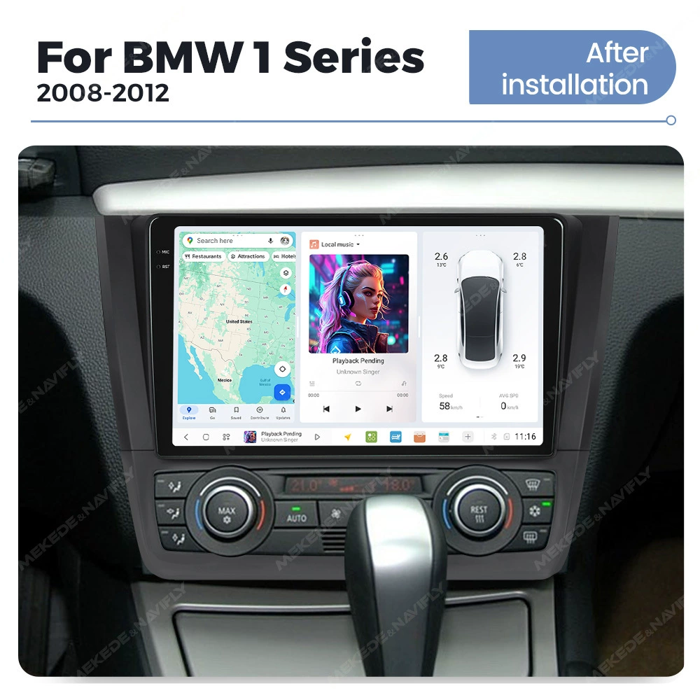 DUDUAUTO подходит для BMW 1 серии E87 08-12 Android большой экран центрального управления навигацией Bluetooth Carplay