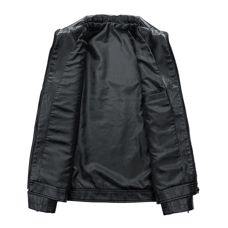 Kleurgeblokt modejack, revers, casual lente en herfst nieuwe stijl rits, slim fit heren motor leren jack_voghion.com