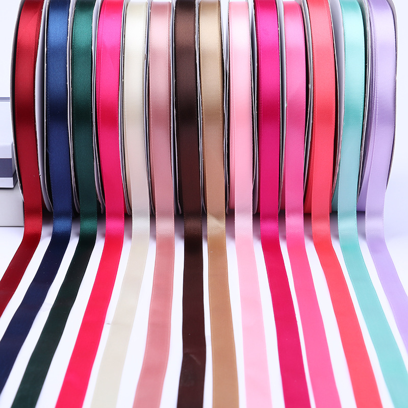 1,2 cm cinta de poliéster arco DIY cinta de la boda ramo de frutas caja de regalo de embalaje de color de la cinta de satén Decoración