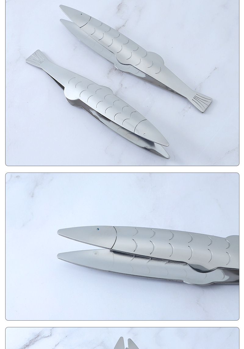 Simple Style Fish Stainless Steel Food Tongs display picture 1