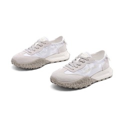 サテンプラットフォーム厚底道徳トレーニングシューズ女性のための 2025 夏の新スタイル通気性足見せ小型多用途カジュアルスポーツフォレストシューズ
