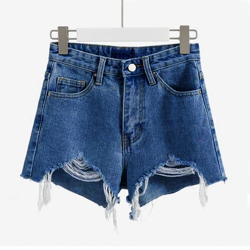 Women's High-Waisted Denim Shorts Spring/Summer Ripped Versatile Slimming Frayed Edges Korean Style Wide Leg Pants Hot Shorts_ecoleips.com