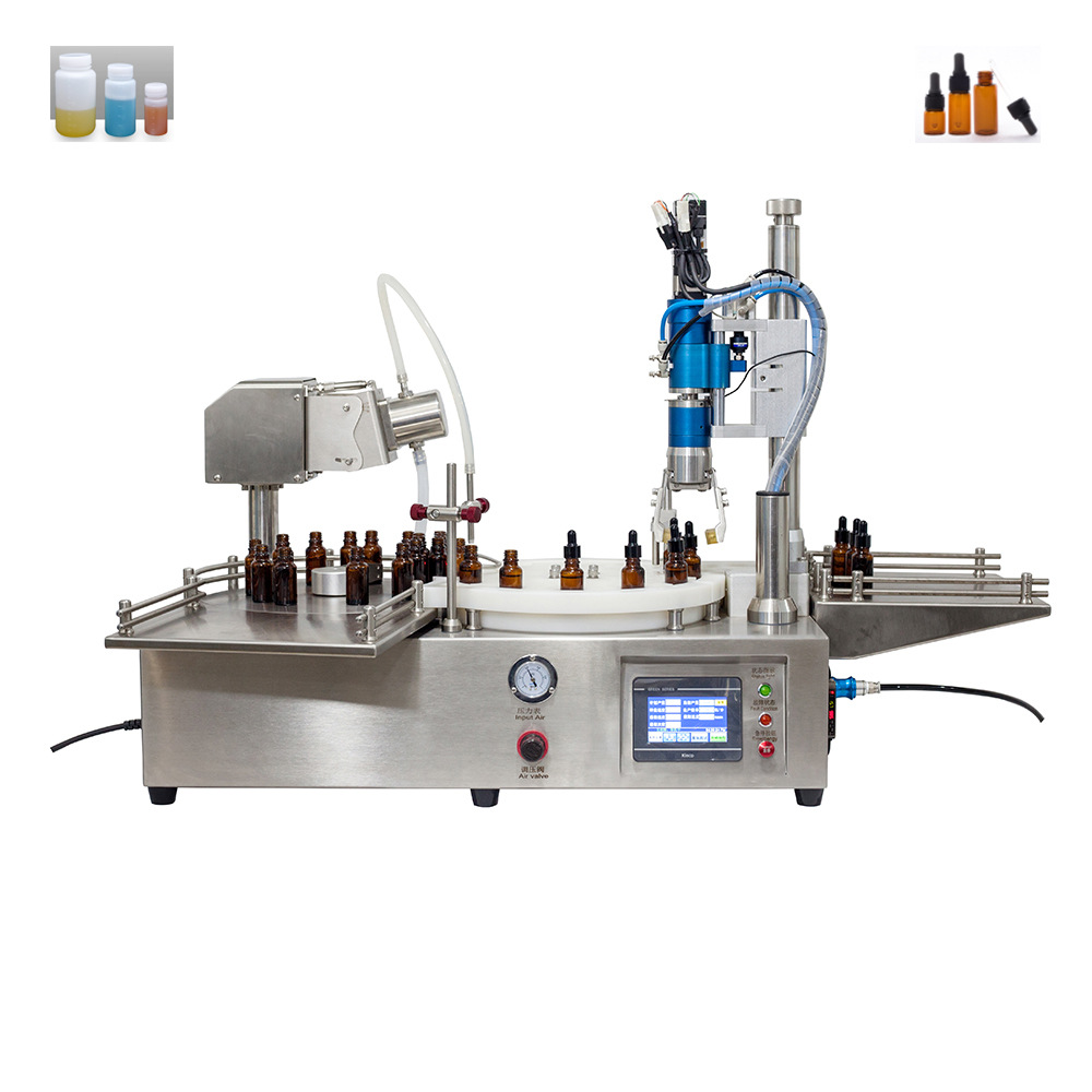 粘稠液体罐装泵桌面式 液体灌装设备 自动理瓶灌装旋盖一体机