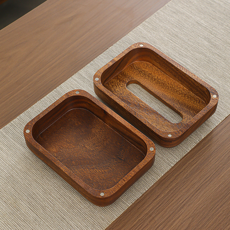 Caja de toallas de madera caja de toallas de madera sólida caja de toallas de pan de madera