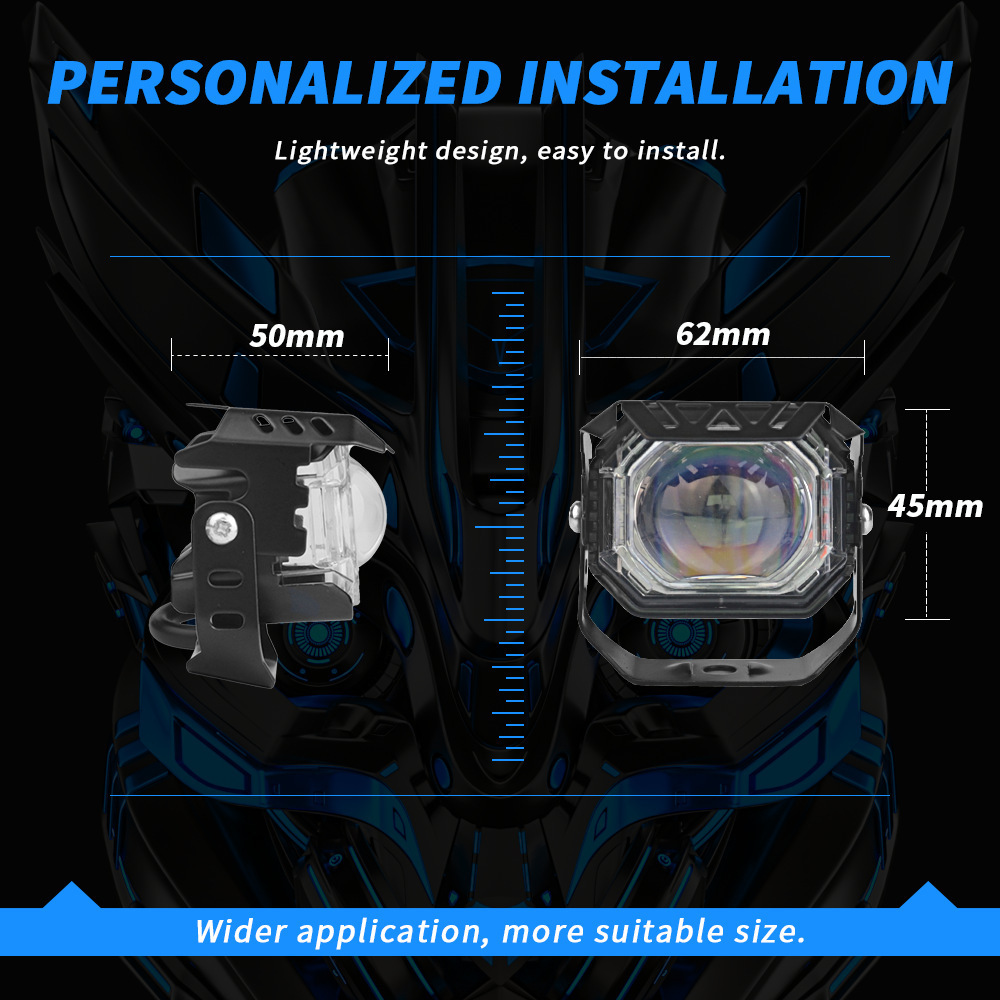 Cross-Border Dropshipping Motorcycle Spotlights with Five-Color Single Lamp Beads, High and Low Beam Switchable, Waterproof Modified Front Headlights Wholesale