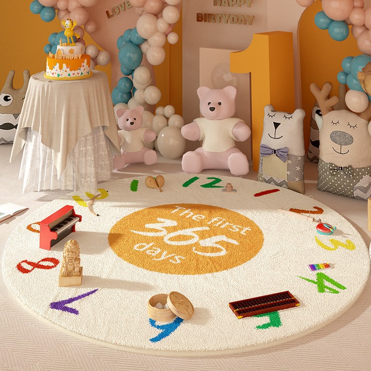 One-year-old gift baby grab week-like cashmere carpet children's room round mat soft skin-friendly climbing mat a generation of hair