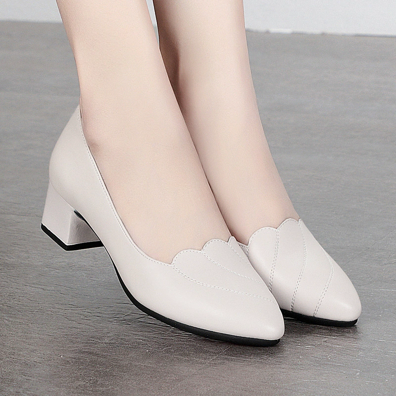 Мода с легкой кожей на мягком каблуке на среднем каблуке