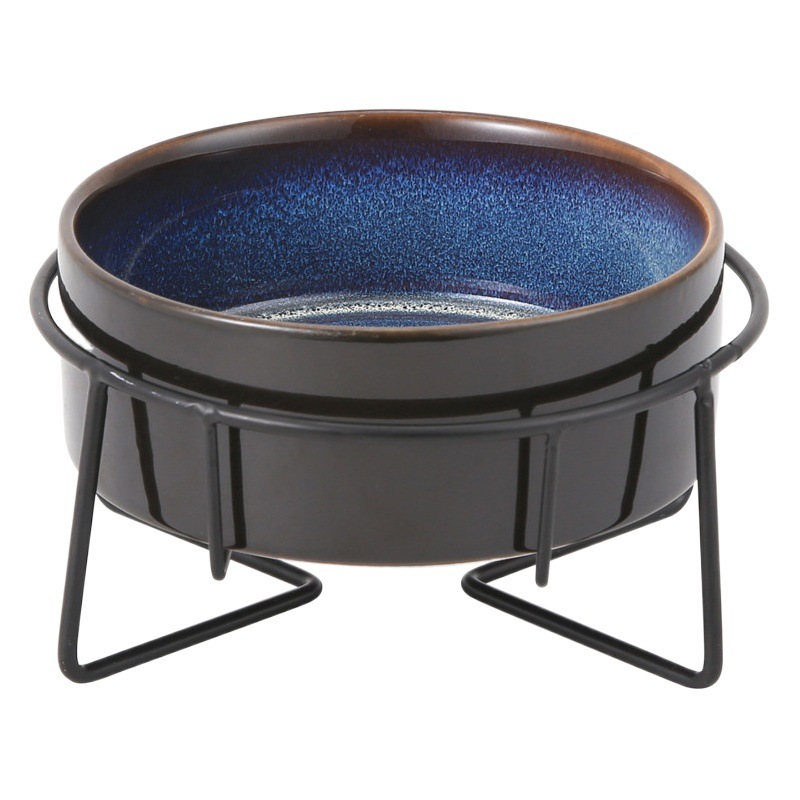 Tazón de gato de cerámica tazón de comida para gatos tazón de perro tazón de bebida tazón de comida protección cervical suministros para mascotas tazón de cerámica doble gato