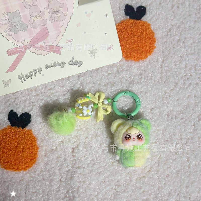 植毛ラブブ人形3歳キーホルダーペンダントクロスボーダーかわいい人形DIYアクセサリー携帯電話アクセサリーペンダント|undefined