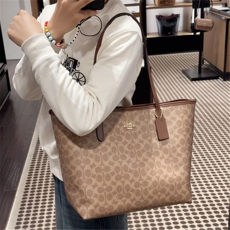 Koujia 2025 New Classic Presbyopic City33 Tote Bag Large Capacity Shopping Bag Satchel Shoulder Genuine Leather Women's Bag