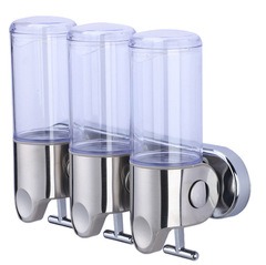 Hotel bathroom three-in-one punch-free wall-mounted pull-rod hand sanitizer shampoo shower gel box manual soap dispenser