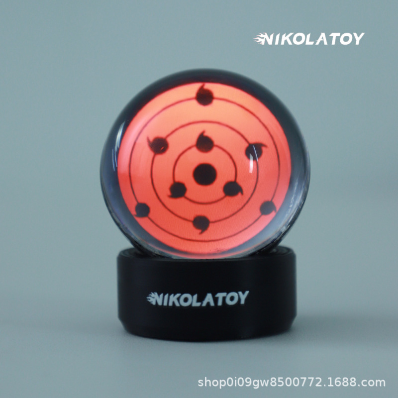 NIKOLATOY创意宇智波佐助万花筒写轮眼带LED音乐律动显示桌面摆件|undefined