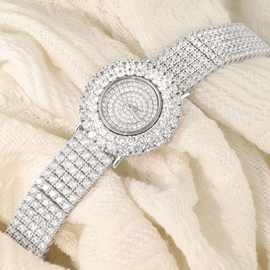 奢华满镶钻石石英表送礼2025秋冬新款纯银珠宝手表老钱风女腕表