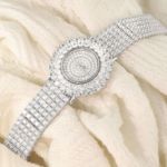 奢华满镶钻石石英表送礼2025秋冬新款纯银珠宝手表老钱风女腕表