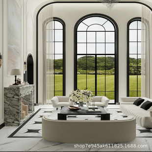 French-Style Black and White Mosaic Tiles for Dining Room, Imitation Water-Jet Marble for Villa Entrance Hallway, Slate Floor, Vitrified Tiles