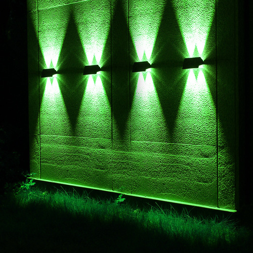 Outdoor solar ambiance wall lamp, perimeter wall courtyard spotlight, waterproof decorative up and down light wall